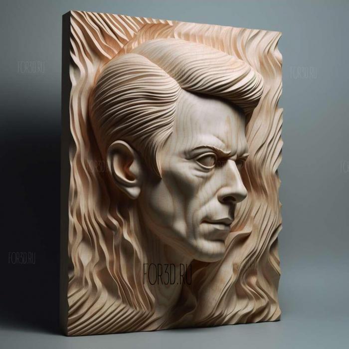 David Bowie 2 stl model for CNC